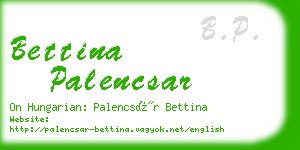 bettina palencsar business card